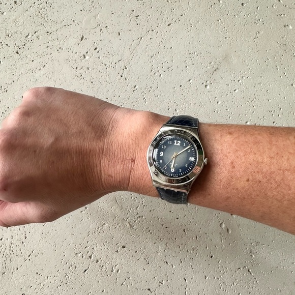 Swatch vintage Irony SUNDOWN SOLID stainless steel unisex watch with two bands - Picture 5 of 7